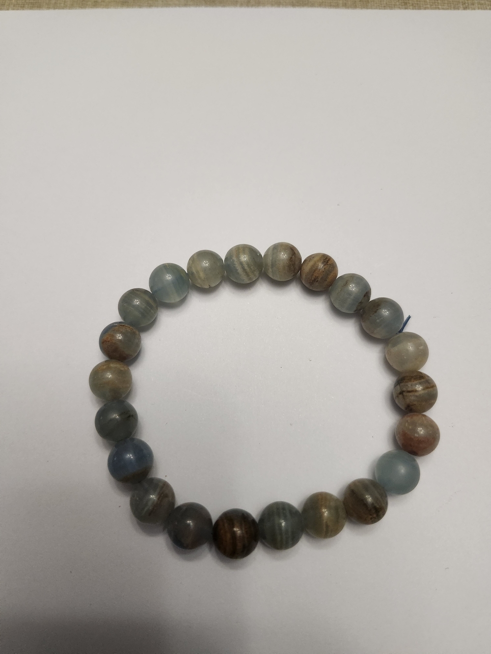 Natural Multicolor Blue Onyx Beaded Stretch Bracelet - Women Jewelry